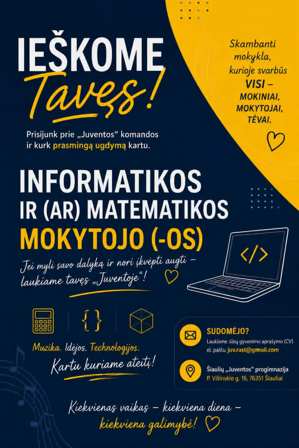 Ieškome mokytojo